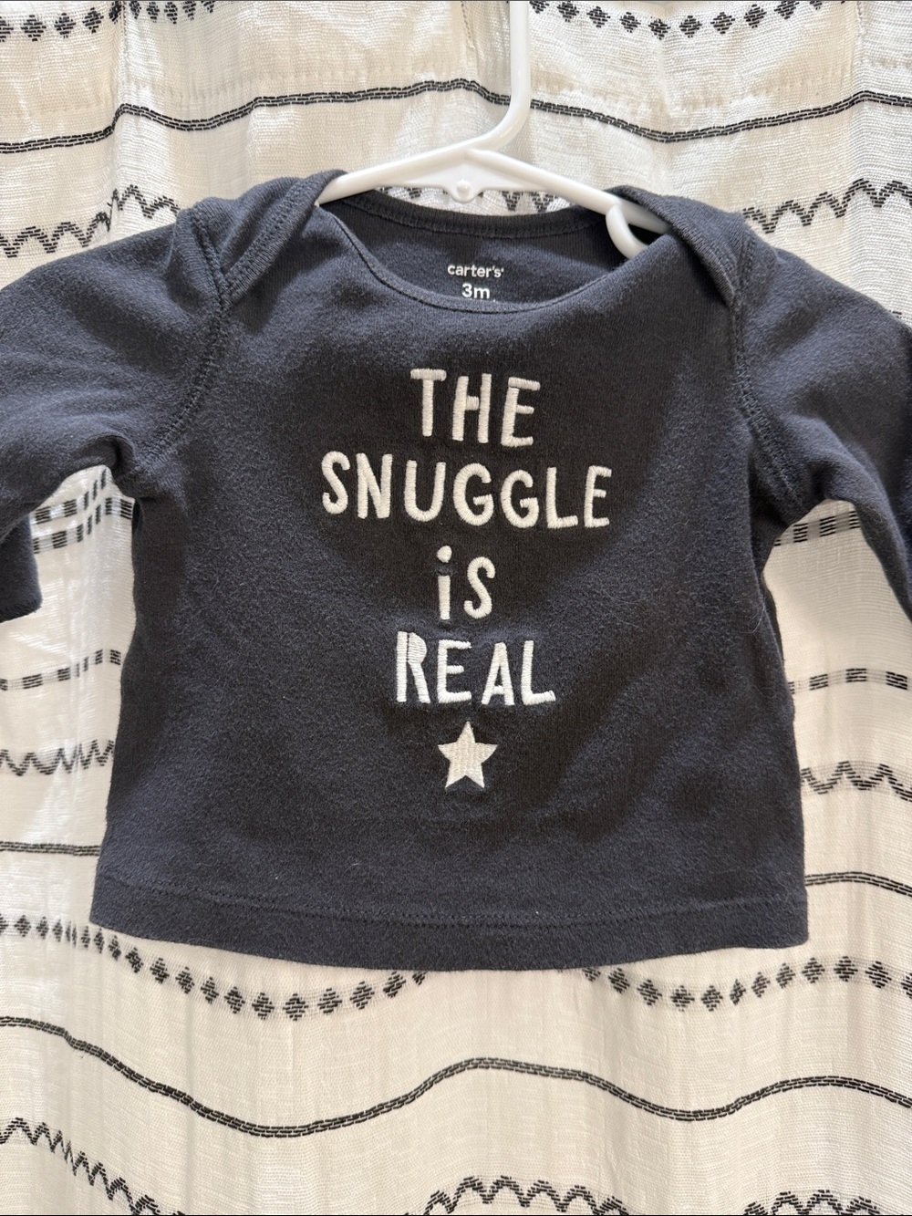 Carter's Navy Long-Sleeve Top with 'The Snuggle Is Real' Slogan